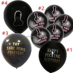 Ballon imprimé 'Same Penis Forever' de 10 pouces, en forme de pénis doré, avec message humoristique, pour douche nuptiale et enterrement de vie de jeune fille, SP444 - Product Image 6