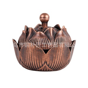 Brûleur d'encens en forme de lotus, best-seller transfrontalier de Coppersmith, mini brûleur d'encens en alliage, brûleur d'encens en cuivre lotus - Product Image 5