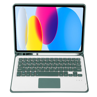 Keyboard dengan casing pelindung, penutup dengan Keyboard Trackpad nirkabel QWERTY bahasa Inggris untuk Samsung Galaxy Tab A8 10.5 "X205/X200