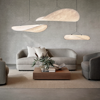 Lampe suspendue en papier Tyvek Wabi-Sabi, forme de nuage, lustre décoratif, lumière LED pour salon, hôtel