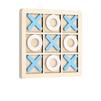 Famille enfants jouets éducatifs en bois Tic Tac Toe Mini jeu de société XO échiquier Puzzle pour les enfants