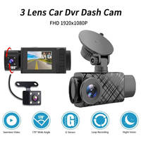 Caja Negra para Auto con Pantalla IPS de 2.0, 3 Cámaras Integradas, Full HD 1080P, DVR para Auto, Cámara de Tablero de 3 Canales