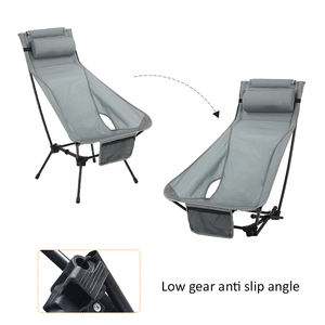 Chaise de camping pliable portable de haute qualité pour l'extérieur, avec dossier haut, compacte, légère, pour la randonnée, la plage, avec coussin - Product Image 5