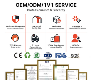 Bolsa de aperitivos de grado alimenticio personalizada, papel de aluminio Mylar, cremallera impermeable a prueba de humedad para dulces, galletas, patatas fritas, frutos secos, embalaje - Product Image 6