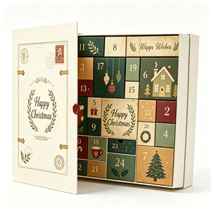 Calendario de Adviento Navideño de 24 Días, Caja de Regalo Rígida con Cierre Magnético, Cartón Color Marfil, Impresión a 4 Colores, Caja de Regalo para Cuenta Regresiva Navideña - Product Image 4