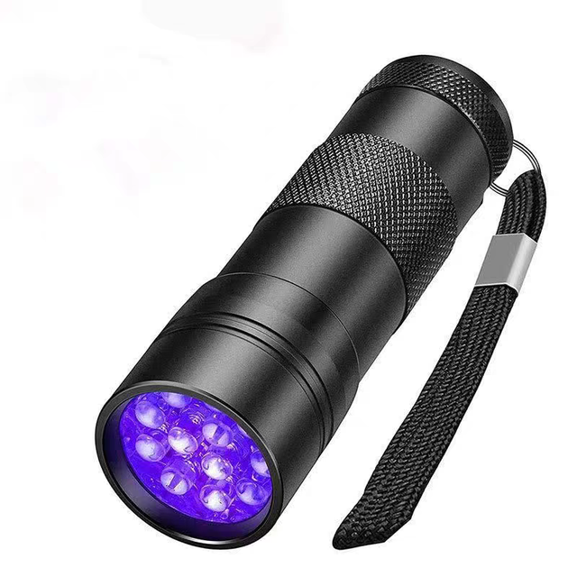 Delivery Fast 12 LED UV Flashlight Small Handheld UV Torch 395nm UV Ultraviolet Light Curing Counterfeit Note Detection