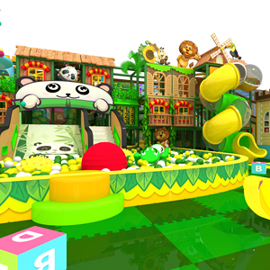 Aire de jeux jungle personnalisée Aoleao pour parents et enfants avec toboggan à thème animalier et piscine à balles, certifiée CE TUV pour centre commercial - Product Image 2