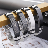 Gelang ID Baja Tahan Karat 316L yang Dapat Diukir, Tali Milanese Mesh, Pelat Doa Bapa Kami Kosong, Gesper Jam Tangan OEM yang Dapat Disesuaikan