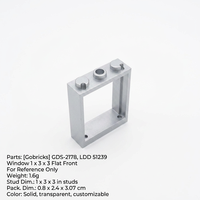 Gobricks GDS-2178 Grosir Blok Bangunan LDD 51239 Bingkai Jendela 1x3x3 Suku Cadang Blok Bangunan Kompatibel Lego untuk MOC
