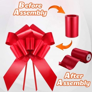 Grand nœud décoratif géant <span class=keywords><strong>rouge</strong></span> et or de 23 à 30 pouces en <span class=keywords><strong>ruban</strong></span> PP pour <span class=keywords><strong>voiture</strong></span>, <span class=keywords><strong>cadeau</strong></span>, porte, anniversaire, maison - Product Image 6