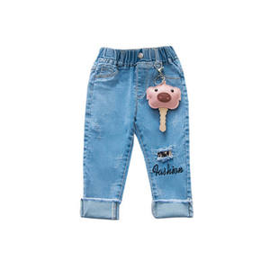 Velo de niña de las flores, Jeans de mezclilla para niña, Diseño de bordado con nombre, Jeans ajustados para niños, Nuevo producto, Se busca distribuidor - Product Image 1