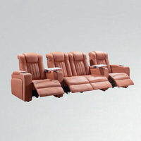 Fauteuils de cinéma motorisés haut de gamme en cuir de luxe avec tablette amovible et porte-gobelets intégrés