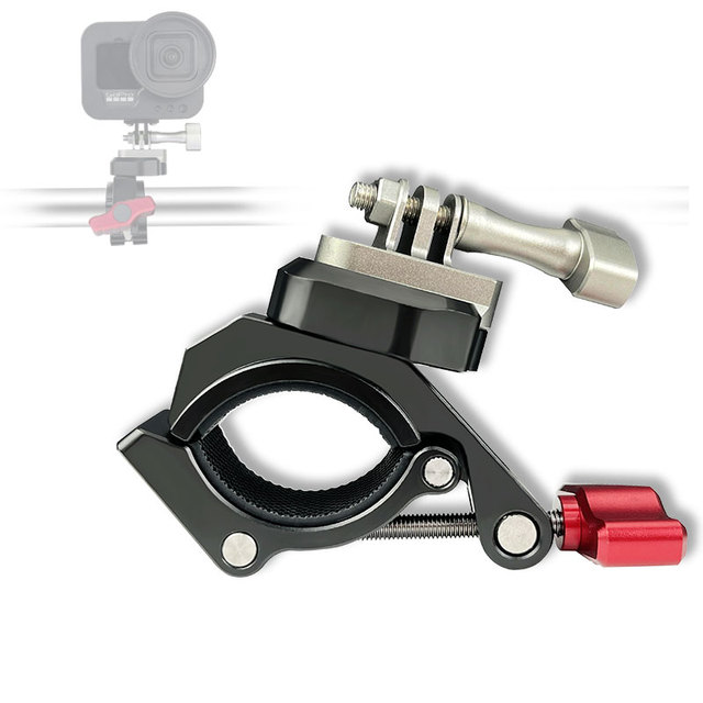 Aluminum Alloy Bicycle Handlebar Clamp Mount with Quick Release Plate for GoPro Hero 12/11/10/9/8/7/6/5/4 Camera Application