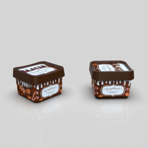 Rỗng Vòng IML thực phẩm nhựa pho mát Ice Cream sữa chua <span class=keywords><strong>container</strong></span> với nắp - Product Image 2