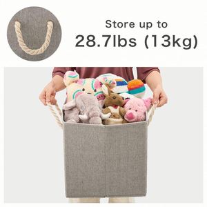 Fabric <b>Storage</b> Cube <b>Bins</b> with Cotton <b>Storage</b> Box Handle Collapsible Canvas <b>Storage</b> <b>Bins</b> Organizer Set of 4 - Product Image 5