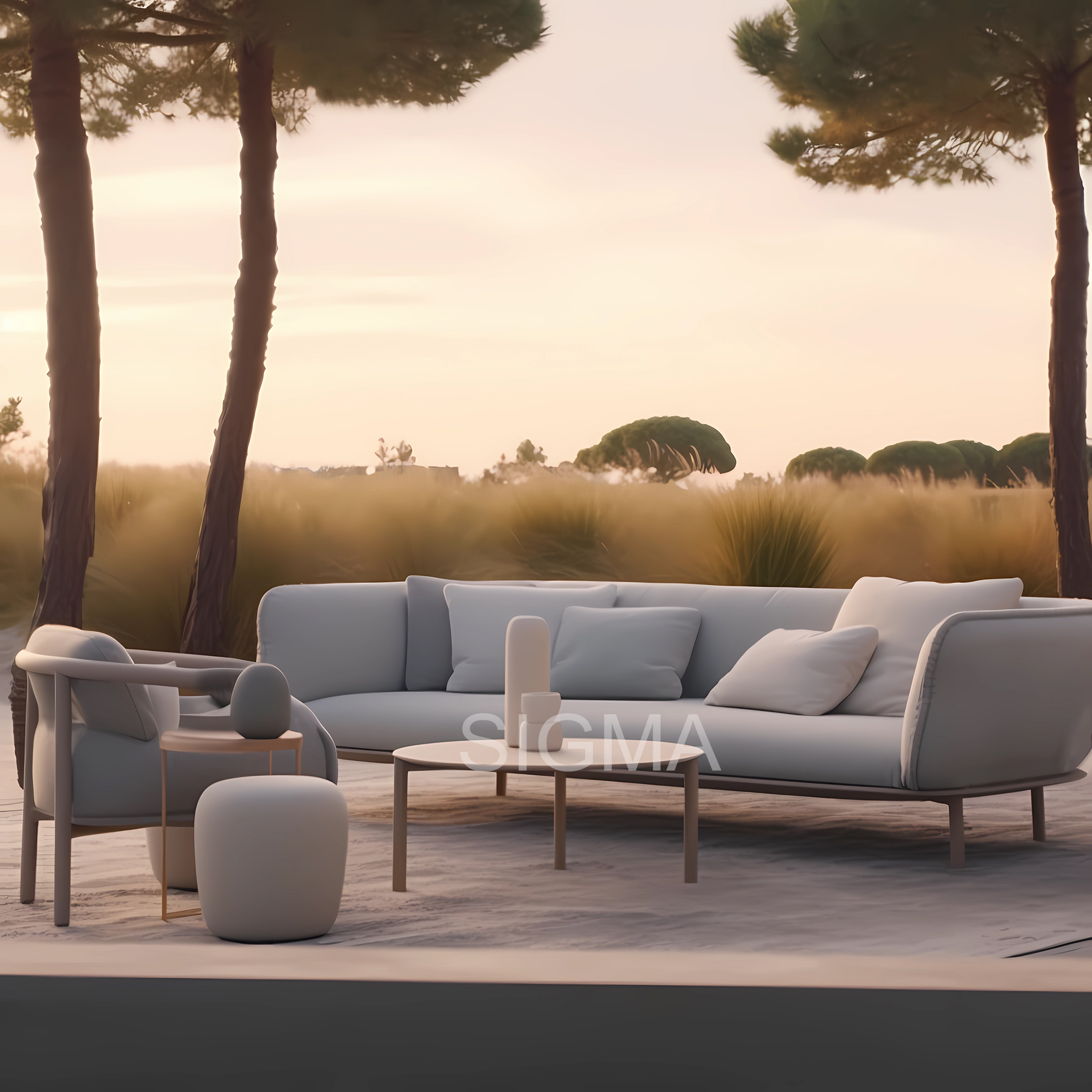 Modern Garden Sofa Set Outdoor Upholstery Outdoor Sofa With Stainless Steel Legs