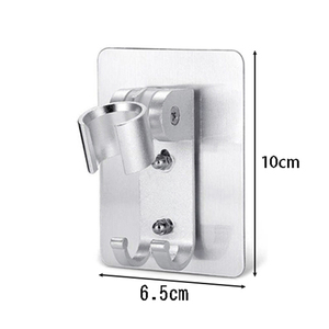 Support mural moderne en aluminium chromé à adhérence forte <span class=keywords><strong>pour</strong></span> pommeau <span class=keywords><strong>de</strong></span> <span class=keywords><strong>douche</strong></span>, support <span class=keywords><strong>de</strong></span> douchette réglable avec 2 crochets <span class=keywords><strong>pour</strong></span> douchette à main - Product Image 3