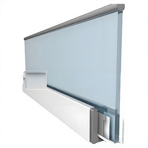 Profilé en U moderne en satin pour système de garde-corps en verre sans cadre, base en aluminium et canal en verre pour escaliers - Product Image 1