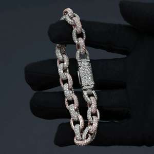 Best Quality Moissanite Cuban <b>Bracelet</b> With Strong Construction Brilliant Appearance For Retail Collections Available For Sale - Product Image 5