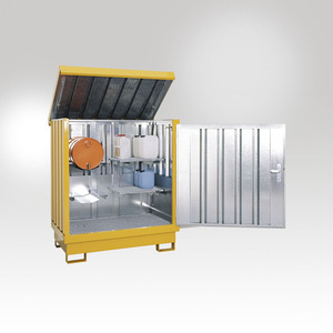 Deposito di Materiali Pericolosi, con 4 supporti per scaffali, 2 grate, 2 supporti per fusti - Product Image 1