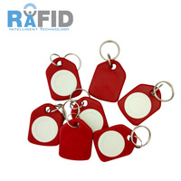 Porte-clés électronique RFID inductif sans contact haute fréquence, personnalisé, en forme de pentagone, avec puces de lecture/écriture, adapté au contrôle d'accès