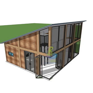 Villa <span class=keywords><strong>de</strong></span> jardin <span class=keywords><strong>de</strong></span> luxe 20ft 40ft, maisons miniatures prêtes à être expédiées, maisons conteneurs préfabriquées extensibles, toit en pente, porche, USA AU - Product Image 1