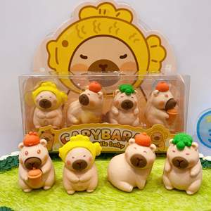 4 uds/cajas Kawaii Kapibala osito lápiz borrador niños extraíble rompecabezas borrador estudiante escuela Oficina papelería suministros - Product Image 3