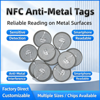 Étiquette NFC 213 anti-métal pour téléphone et équipement, pour contrôle d'accès aux appareils métalliques et applications sans contact sur smartphone