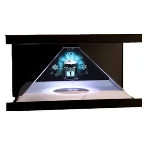 3D holografik ekran Hologram piramit camekanlı dolap tam HD çözünürlük ile