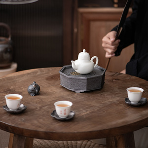 Old Tin Teapot Stand Gewu Bafang Octagonal With Lid Water Storage For Kung Fu <b>Tea</b> <b>Set</b> - Product Image 3