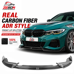 Labbro Anteriore in Vera Fibra di Carbonio Stile ADR per <span class=keywords><strong>BMW</strong></span> <span class=keywords><strong>Serie</strong></span> <span class=keywords><strong>3</strong></span> <span class=keywords><strong>G20</strong></span> 330i M340i G21 Touring 2019-2022 Pre LCI Kit Splitter Paraurti - Product Image 1