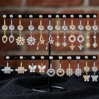 Piercing de nombril unisexe en acier inoxydable CZ, design papillon tendance pour enfants, vente en gros