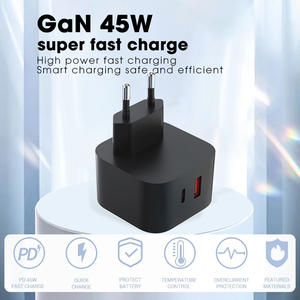 Alta calidad personalizado A + C PD 45W GaN <span class=keywords><strong>cargador</strong></span> Super carga rápida QC3.0 enchufe de la UE teléfono móvil para <span class=keywords><strong>iPhone</strong></span> 16 15 <span class=keywords><strong>14</strong></span> - Product Image 5