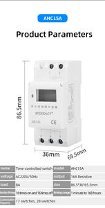 LCD Digital Electric Programmier barer Timer-Schalter AHC15A <span class=keywords><strong>24</strong></span> Stunden wöchentlich Automatische Steuerung Maximaler Strom 25A Maximale Spannung 220V - Product Image 4