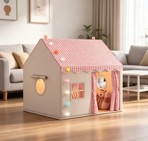 Tente de jeu pour enfants en polyester souple Vista - Design château de princesse pliable 120 cm, portable pour intérieur/extérieur, <span class=keywords><strong>lit</strong></span> pour tout-petits et cadeau d'anniversaire - Product Image 6