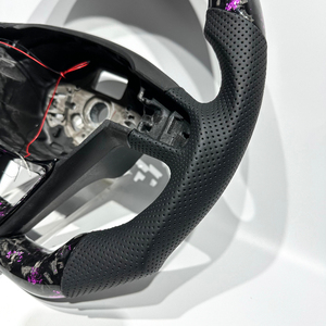 Volant de direction en fibre de carbone violet personnalisé de style sport avec LED, design haut de gamme, directement de l'usine, adapté à Seat <span class=keywords><strong>Cupra</strong></span> Leon MK3 - Product Image 2