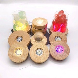 Tùy Chỉnh Số Lượng Nhỏ Trang Trí Nội Thất LED Sáng <span class=keywords><strong>3D</strong></span> Pha Lê Bóng Ánh Sáng Ban Đêm Cơ Thể Bằng Gỗ Cơ Sở Với Vít Phong Cách - Product Image 1