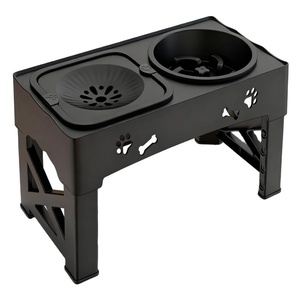 Set di Ciotole per Animali Domestici in Acciaio Inox Stabile e Anti-Ribaltamento, con Bordo Antisgocciolamento, Doppio Contenitore Portatile per Gatti, Cani e Piccoli Animali - Product Image 1
