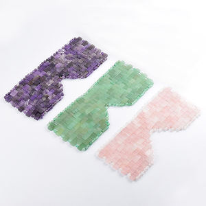 Batu Pijat Dingin Spa Kecantikan Wajah Kristal Kuarsa Pink Alami Label Pribadi Masker Mata Kuarsa Mawar Jade - Product Image 1