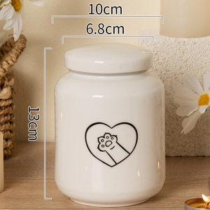 Engravable özel evcil hayvan vazosu Dogs anıt Pet köpekler kediler için kremasyon çömleği külleri oyma Metal seramik bellek sake Urn Urn - Product Image 4