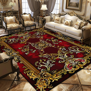 Tappeto di lusso Persian retrò stile europeo grande tappeto <span class=keywords><strong>per</strong></span> soggiorno <span class=keywords><strong>camera</strong></span> <span class=keywords><strong>da</strong></span> <span class=keywords><strong>letto</strong></span> guardaroba facile <span class=keywords><strong>da</strong></span> pulire antiscivolo morbido tappetino lavabile - Product Image 1