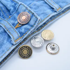 2021高品质经典古董复古17毫米jean配件和铆钉定制标志牛仔铆钉牛仔裤牛仔裤纽扣