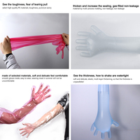 Gants vétérinaires jetables haute sensibilité, longs jusqu'aux épaules, avec sangle de cou, pour l'insémination artificielle des bovins et des chevaux