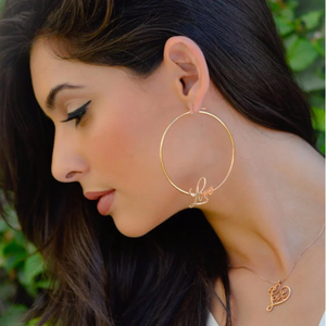 Pendientes <span class=keywords><strong>de</strong></span> Aro Grandes <span class=keywords><strong>de</strong></span> Acero Inoxidable con Baño <span class=keywords><strong>de</strong></span> Oro <span class=keywords><strong>de</strong></span> 18K y Diseño <span class=keywords><strong>de</strong></span> Amor, Joyería Personalizada para Mujer, Ideal para Fiestas y Uso Diario - Product Image 1