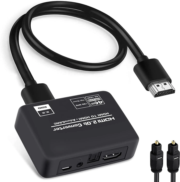 New Arrival 4K 120Hz HDMI2.0b to HDMI2.0b+L/R+ARC Support 4K@60HZ HDMI2.0b Audio Extractor Converter Adapter TV/2.0/5.1CH