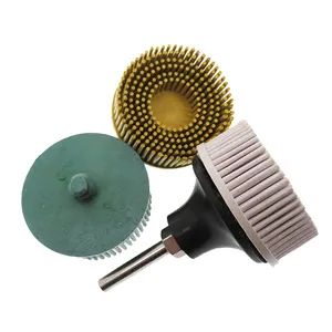 2Inch Emery Rubber Brush Roll Lock Bristle Discs Rust Removing for Vehicle for Remove Burr Rust Coatings On Metal