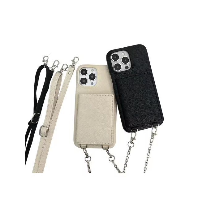 Pu Leather Crossbody Shoulder Card Bag Lanyard Holder Phone Case Cover for iPhone 13 14 15 Pro Max  Wallet Sling Bag Phone Case