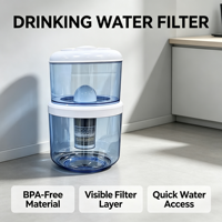 Pot filtrant à eau par gravité en gros, purificateur d'eau minérale multi-couches, distributeur d'eau de table de qualité alimentaire, facile à assembler