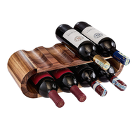Support de rangement pour vin en bois d'acacia moderne, durable, facile à nettoyer, pour 6/8 bouteilles, idéal pour les fêtes