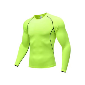 M011 maglietta a compressione da palestra in raso a manica lunga Slim <span class=keywords><strong>Fit</strong></span> stile Casual Casual per collant Bodybuild MMA Rash Guard - Product Image 3